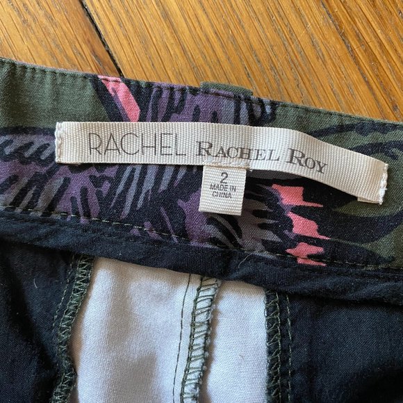 RACHEL Rachel Roy Olive Crane Print Ankle Pants - Picture 7 of 9